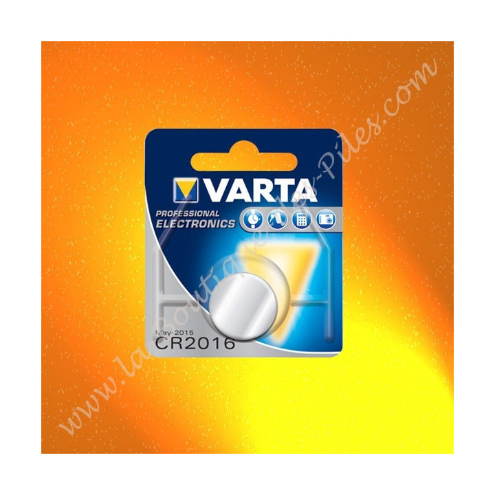Pile CR2016, pile Lithium Varta 3 volts 90mAh