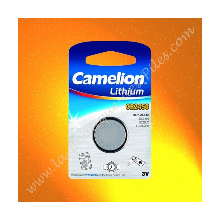 Pile bouton CR2450 Camelion, pile Lithium CR2450 pour télécommande de voiture, pèse personne