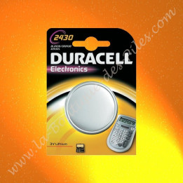 Pile Lithium CR2430, pile bouton Duracell Electronics CR2430