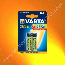 Piles rechargeable LR06 AA Varta Ready to use 2100 mAh Nimh, Blister de 2 piles