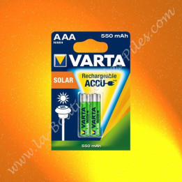 Piles rechargeable LR03 AAA Varta Solar 550 mAh Nimh, Blister de 2 piles