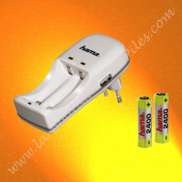 chargeur économique HAMA "Twice" + 2 piles rechargeable LR06 AA HAMA