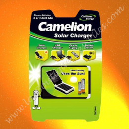 Chargeur Solaire Camelion SBC3001 pour piles et accumulateurs AA/AAA/C/D/ ou 9V