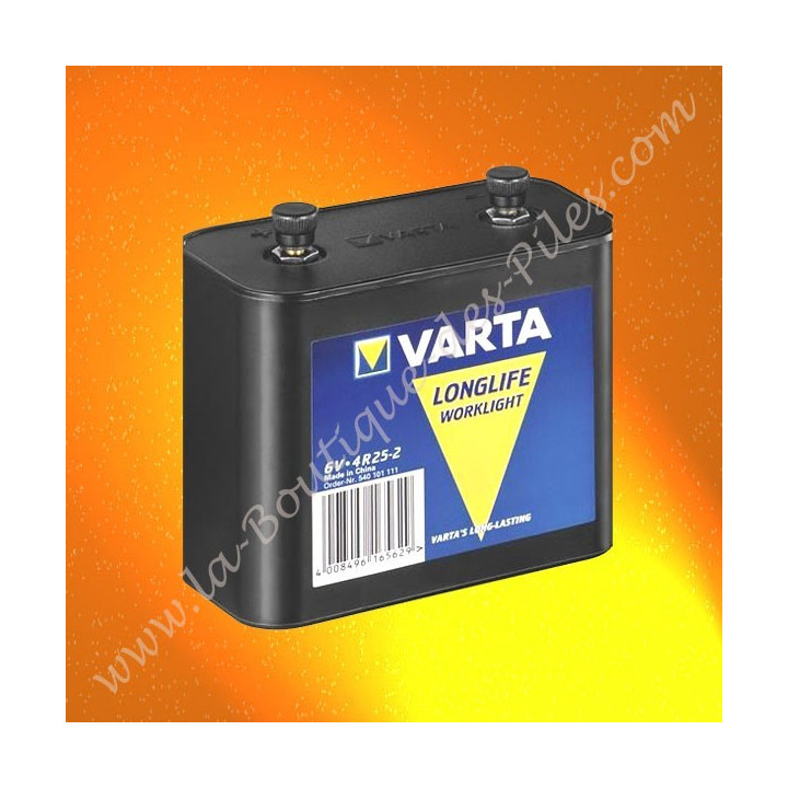 Pile Saline 4R25-2 Varta Longlife 6 volts pour lampe torche porto, 540101111