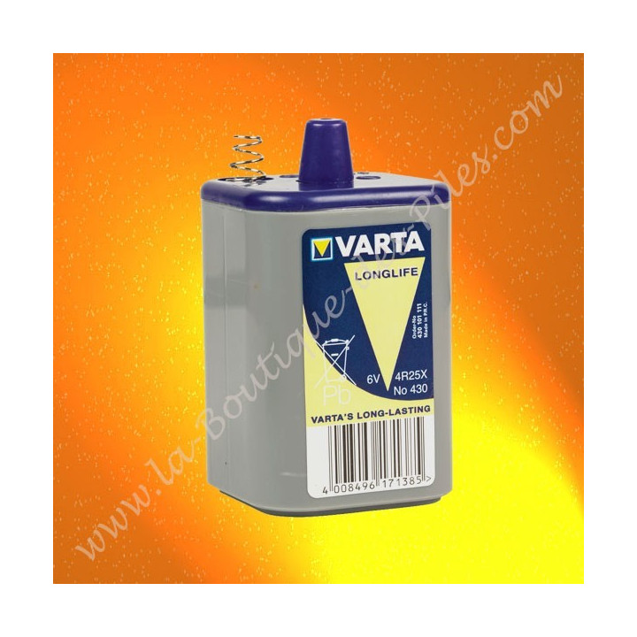 V430, Pile Saline 4R25X Varta Longlife V430, 6 volts 7,5 Ah
