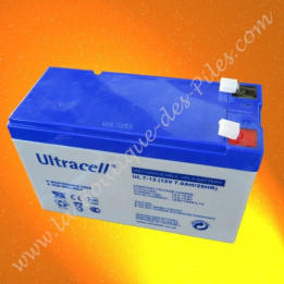 Batterie 12V 7 AH Ultracell pour centrale d'alarme filaire