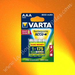 Piles rechargeable LR03 AAA 56703 varta 1,2 volts 800 mAh Nimh Blister de 4 piles