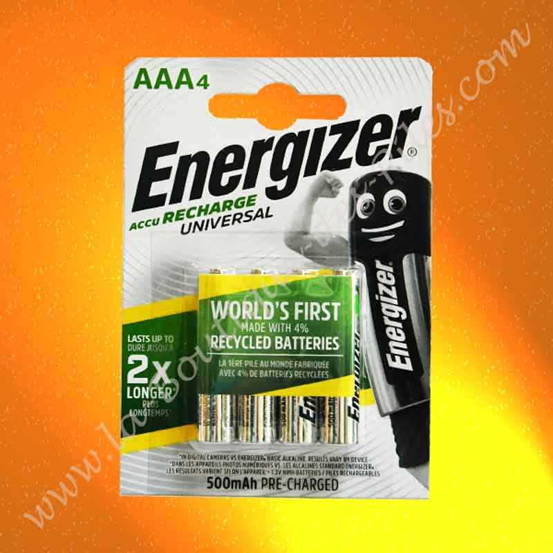 Piles rechargeable LR03 AAA Energizer 1,2 volts 500 mAh