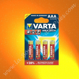 Pile Alcaline LR03 AAA Varta Max Tech, Blister de 4 piles